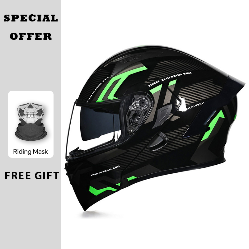 DOT Approved Motorcycle Flip U - Dual Visor Motorcycle Racing Helmet 评论和价格
